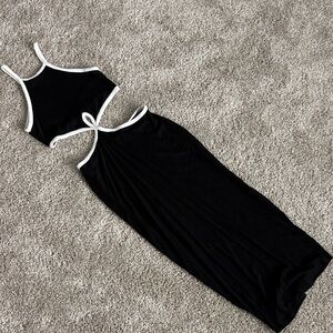 Black and White Two-Piece Dress